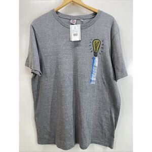 Junk Food Genius Graphic T-Shirt Gray Short Sleeve Men’s Large 44-46" Chest